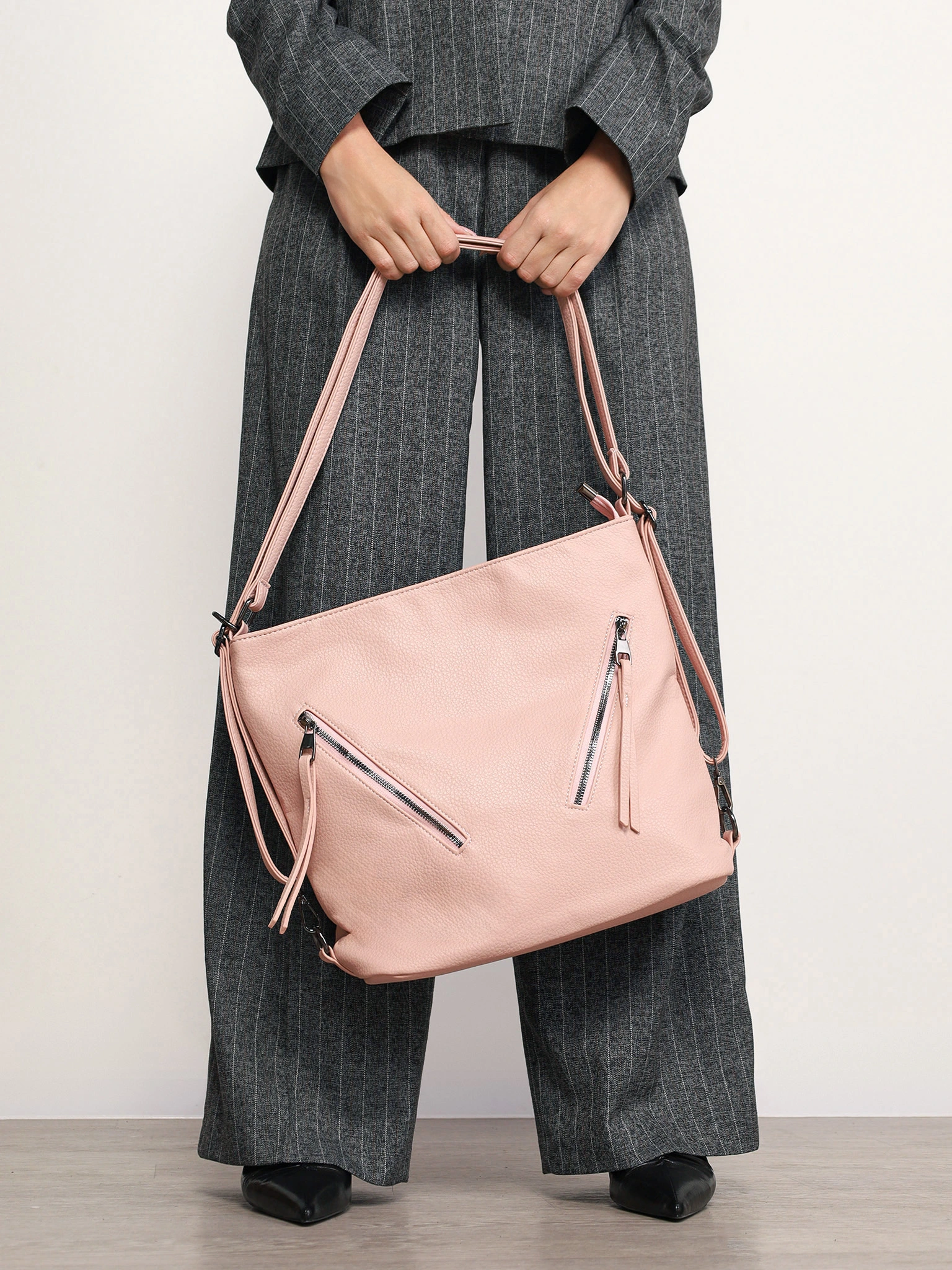 Сумка-шоппер  с регулируемыми ручками и декоративными пуллерами в ассортименте